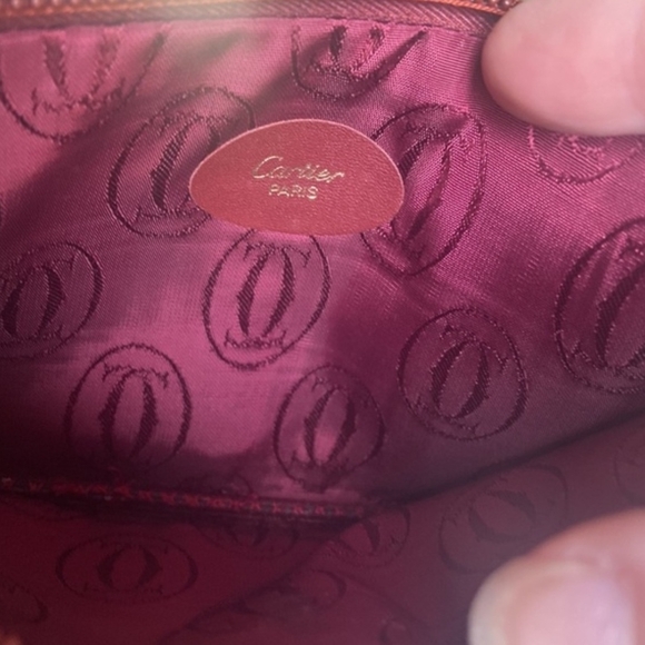 Cartier Vintage Must de Line Bordeaux Leather Wristlet, Crossbody, Shoulder COA - Picture 7 of 9